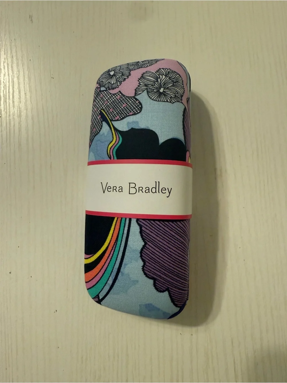 Vera Bradley Pink, Blue & Multicolor Floral Hard Shell Glasses Case in Butterfly